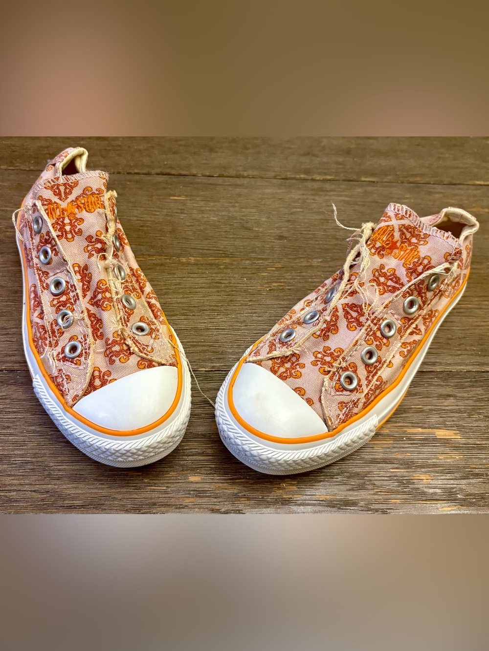 Converse Women's Orange Paisley Canvas Sneakers